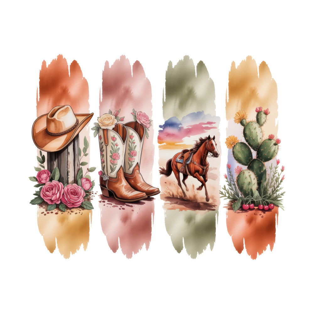 Western Brushstroke Fabric Panel 7 QuiltingFabricPanels
