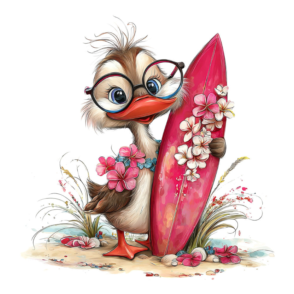 Whimsical Summer Goose Fabric Panel 8