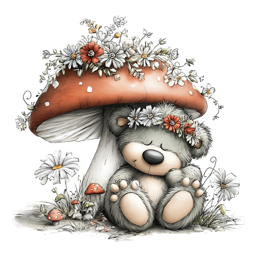 Whimsical Summer Teddy Bear Fabric Panel 20