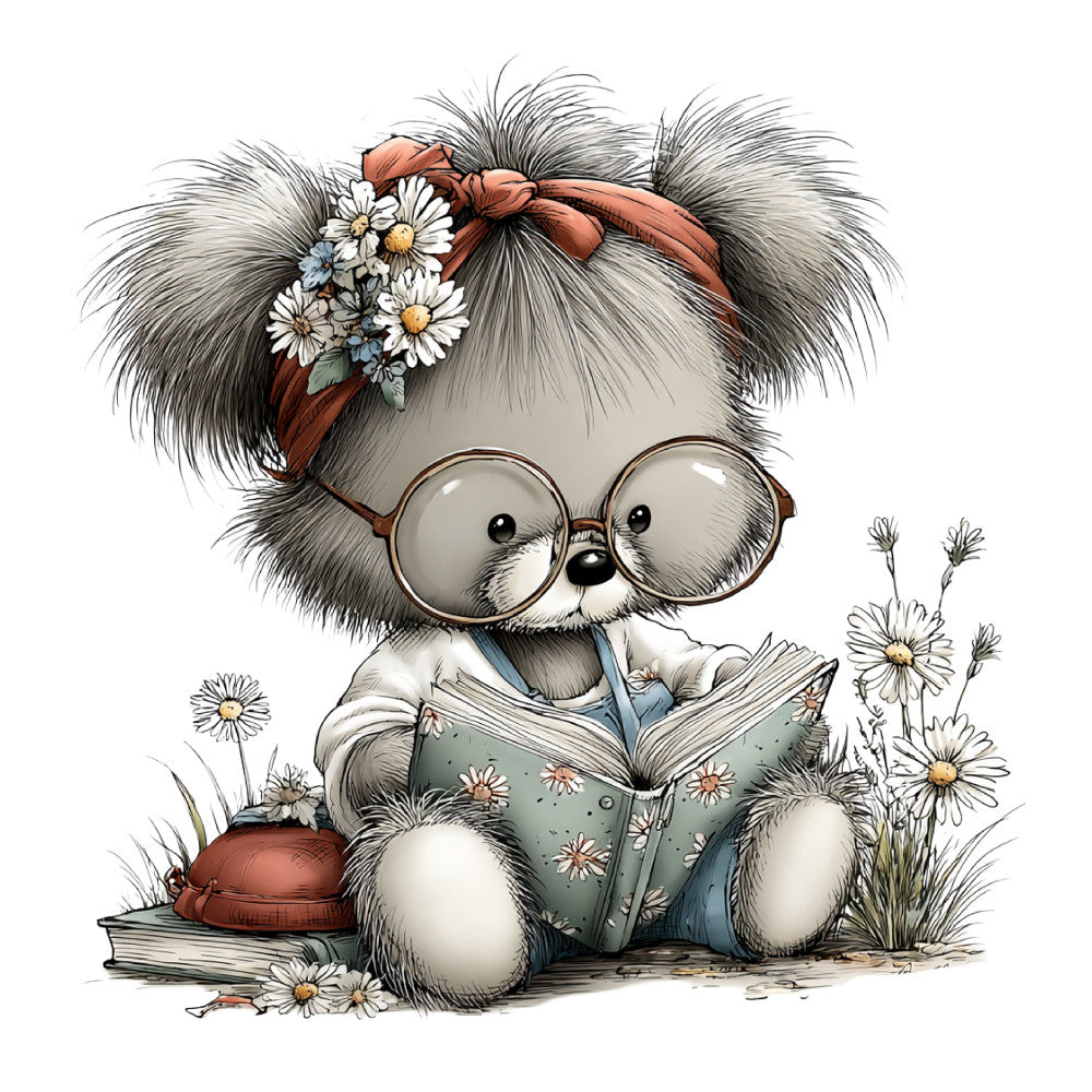 Whimsical Summer Teddy Bear Fabric Panel 27