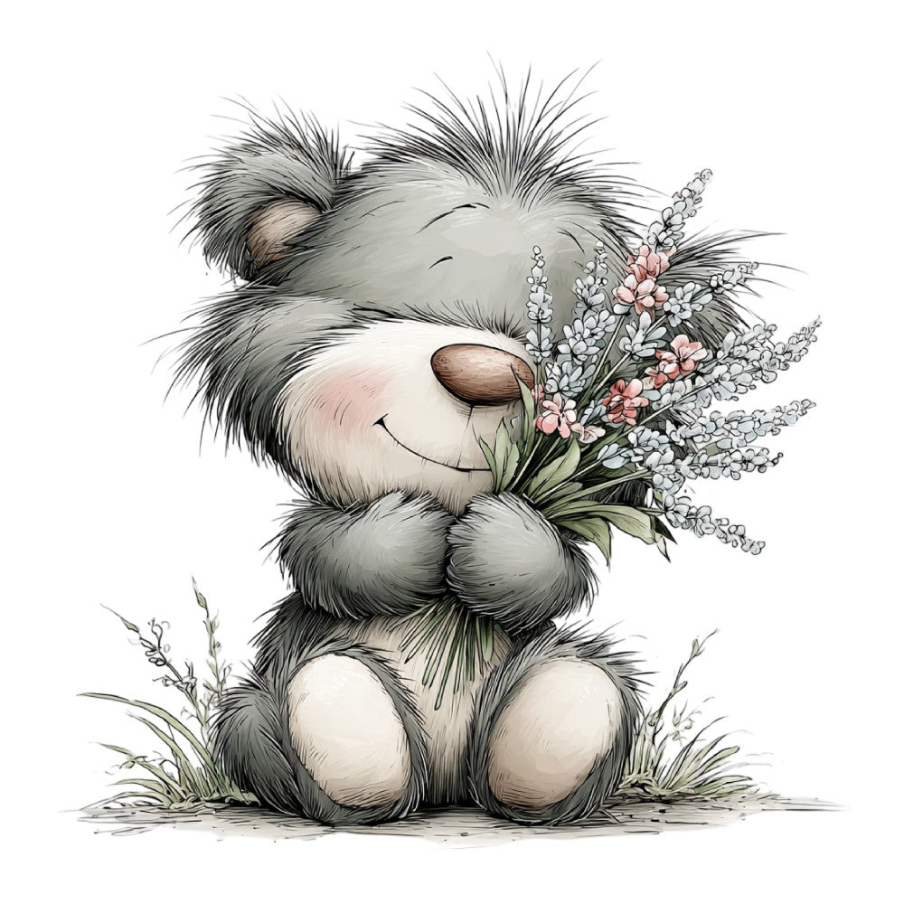 Whimsical Summer Teddy Bear Fabric Panel 31