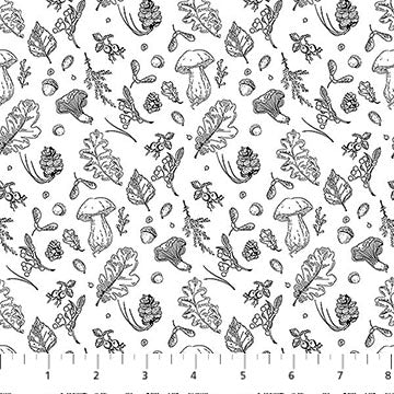 White/Black 28531-10 Nature's Sketchbook Cotton 44"/45" Fabric Per Yard
