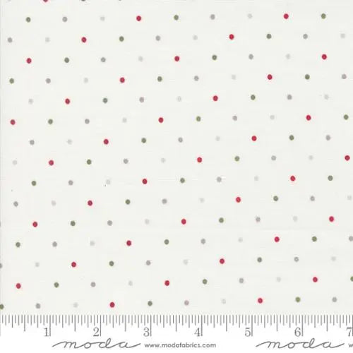 White Christmas Magic Dot Cotton Wideback Fabric Per Yard