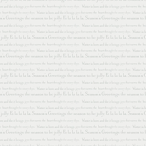 White Christmas - Song - Light Grey 44" / 45" Fabric per yard