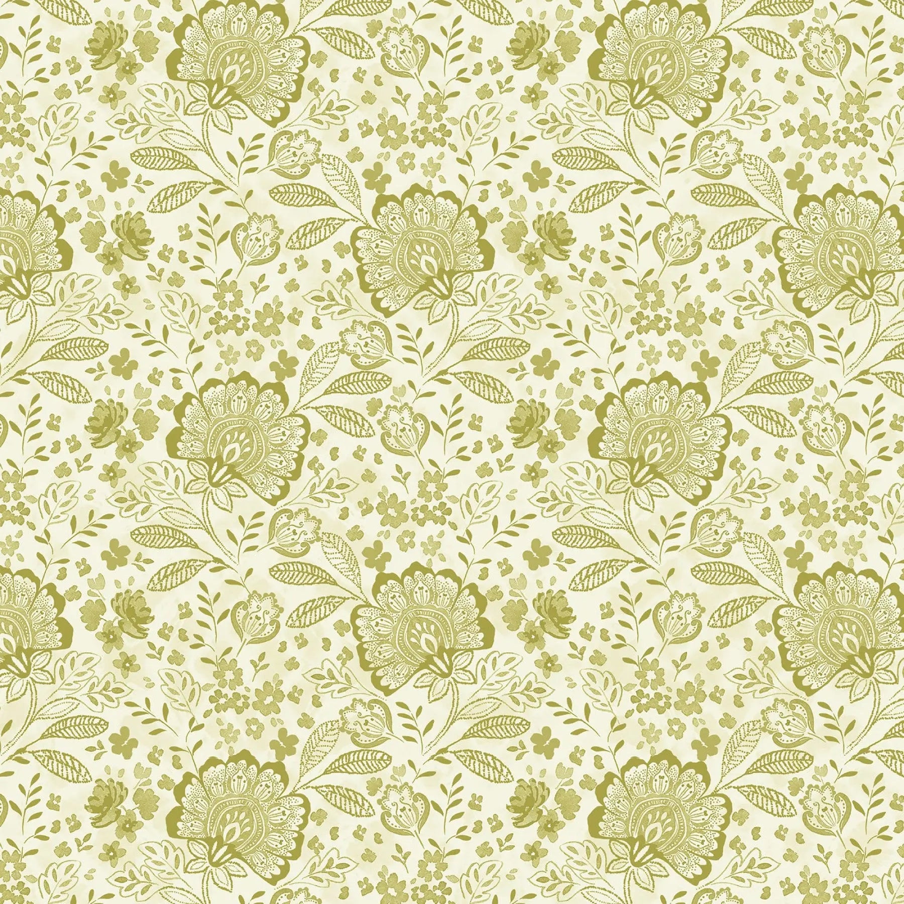 White Cream Jacobean Allover Elizabeth Fabric Per Yard EE Schenck Co