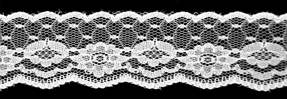 White Flat Lace Trim -1 1/2" width-BLF-8015