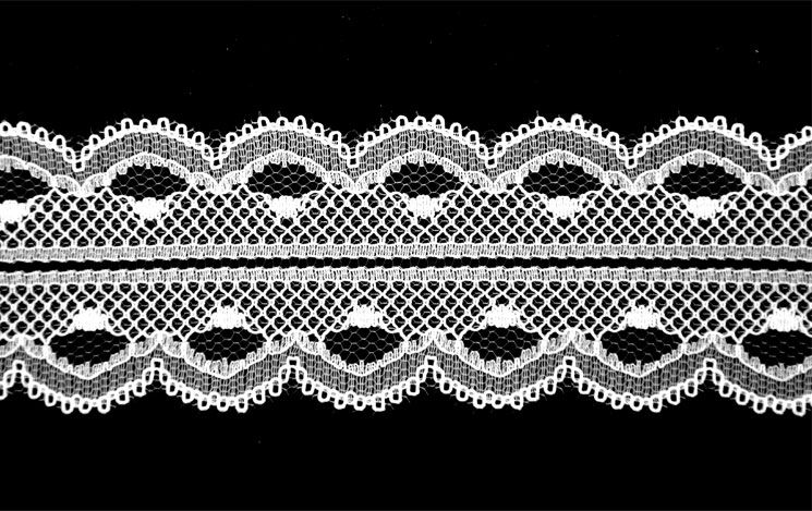 White Flat Lace Trim -1 3/4" width-BLF-8097