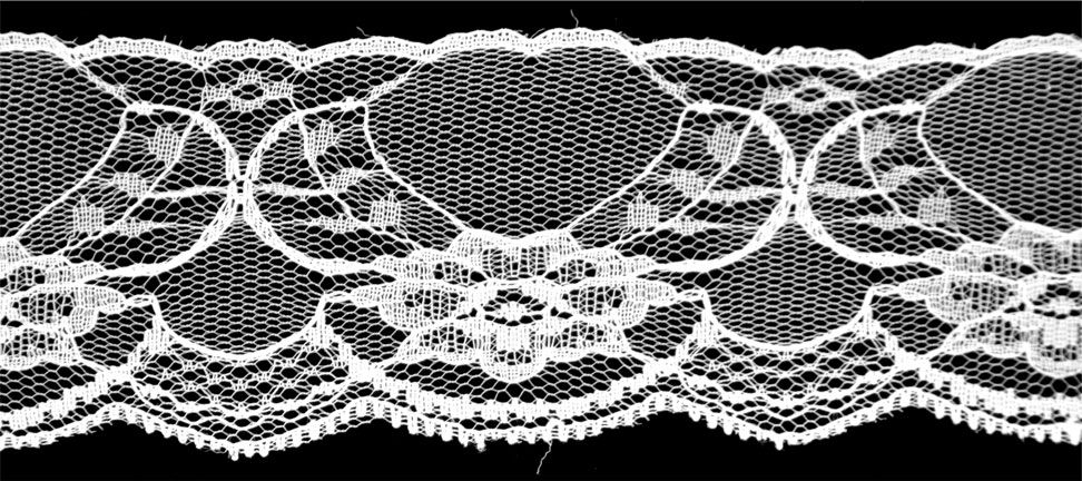 White Flat Lace Trim -2 1/4" width-BLF-8006
