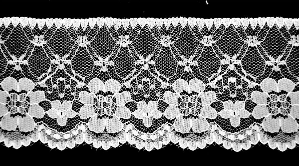 White Flat Lace Trim -2 3/4" width-BLF-8007