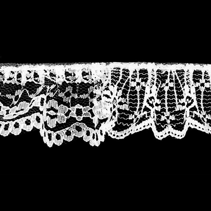 White Gathered Lace - 2" Width (40 Yard Roll) - BL-8001