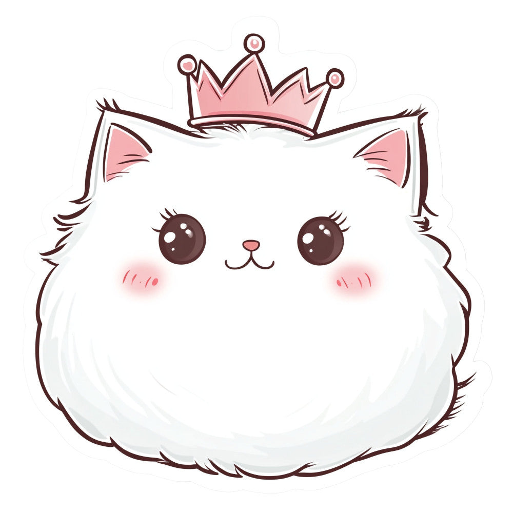 White Kawaii Cat Fabric Panel 6
