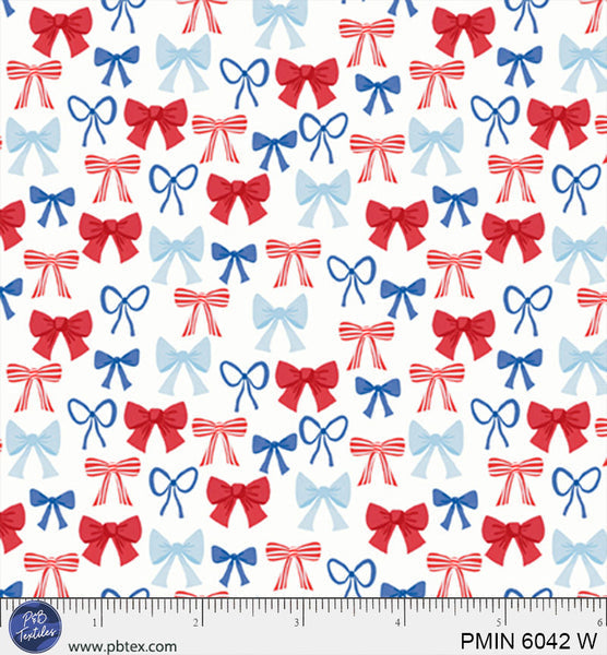 White Patriotic Minis PMIN-6042-W Cotton 44”/45” Fabric Per Yard
