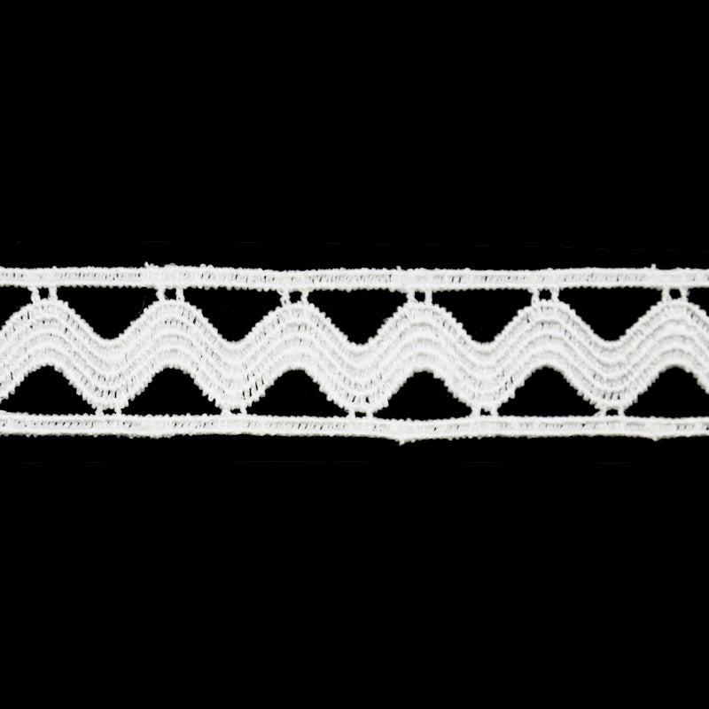 White Wave Lace Trim, 1/2-inch X 5 Yards – Scalloped Rick Rack Openwork Border