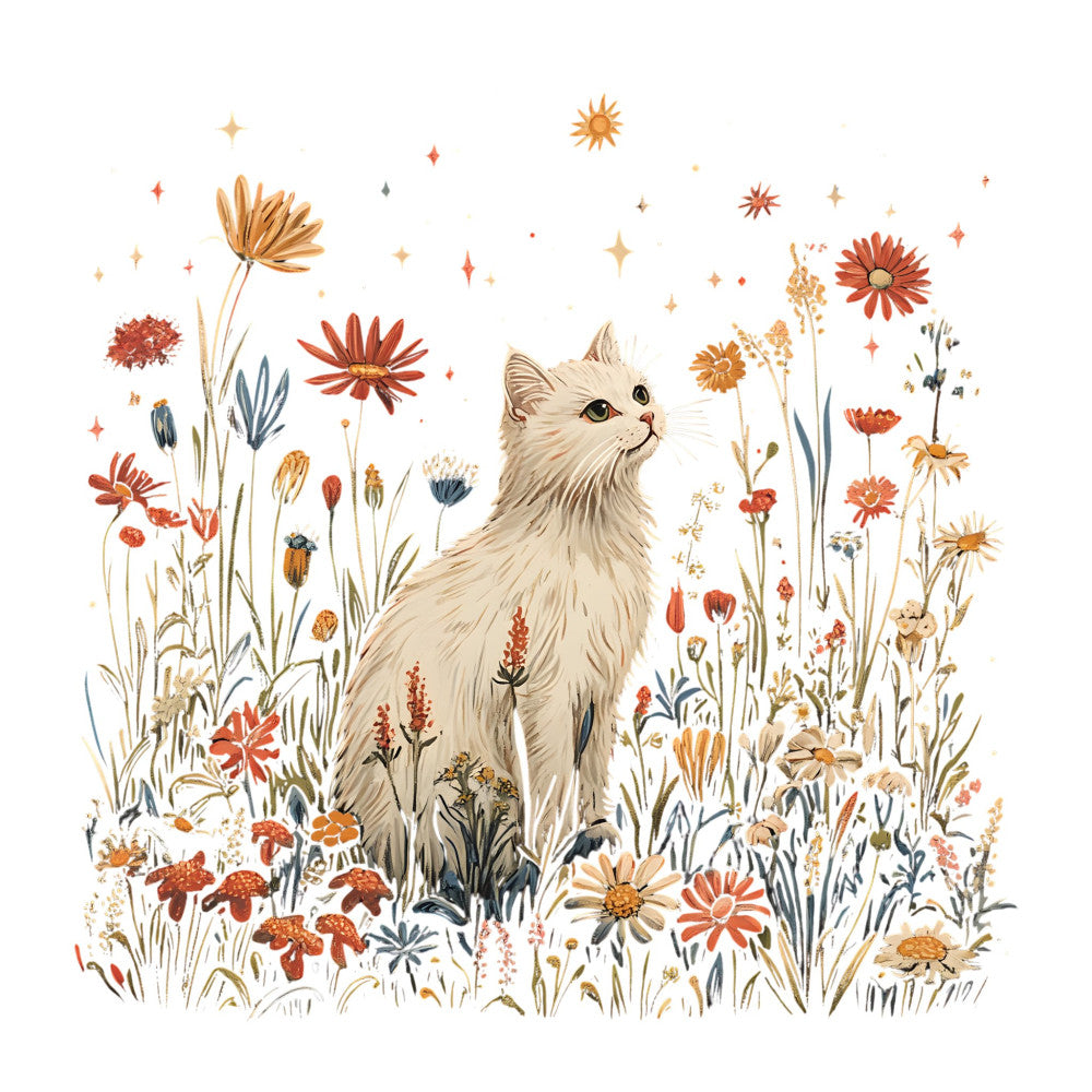 Wildflower Cat Fabric Panel 1