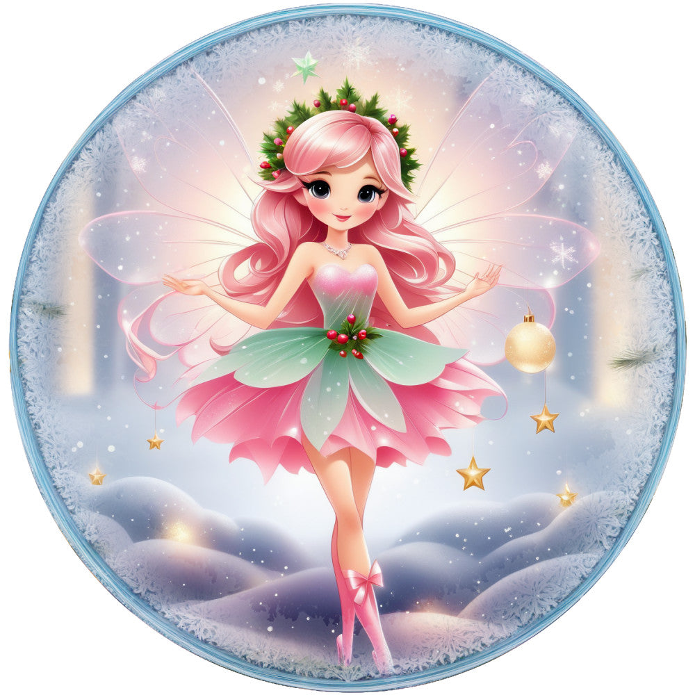 Winter Fairy Ornament Fabric Panel 26 QuiltingFabricPanels