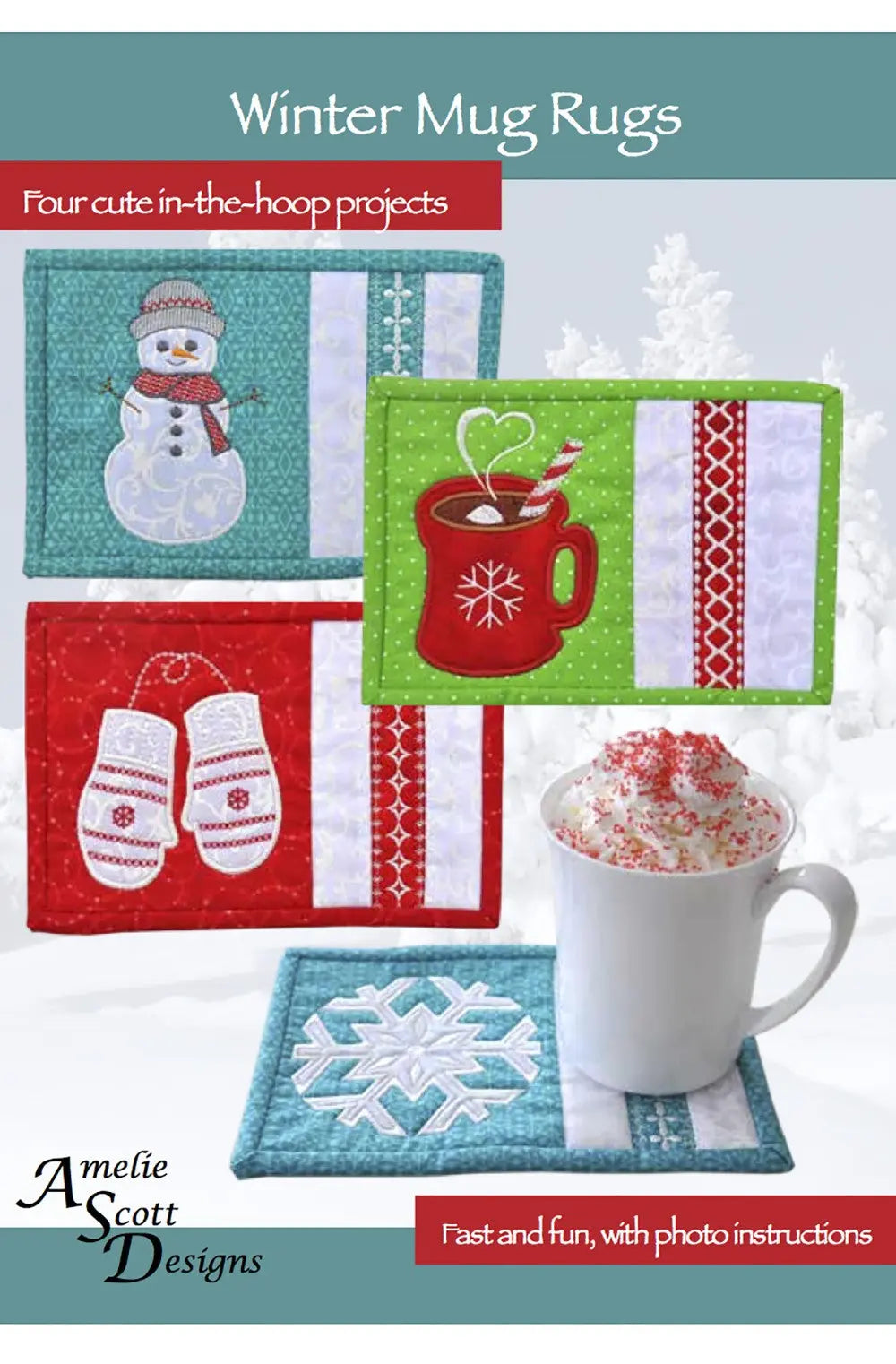 Winter Mug Rugs - Linda's Electric Quilters