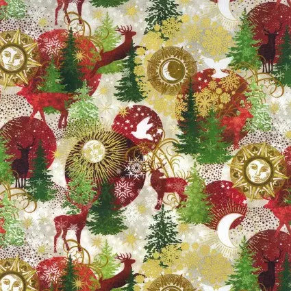 Winter Solstice II Forest 44"/45" Fabric Per Yard In The Beginning Fabrics