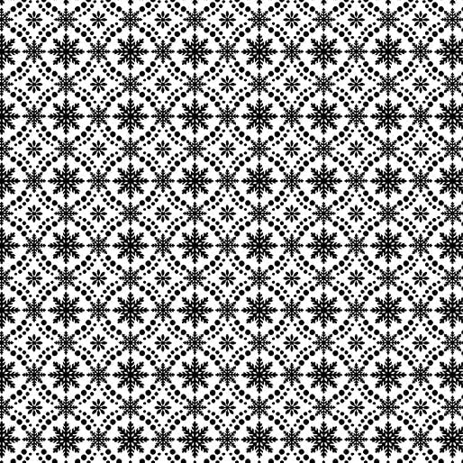 Winter at the Farm - Snowflake Medallion - Black 44" / 45" Fabric Per Yard