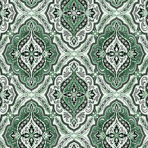 Winterberry Floral - Medallion - Sage 44" / 45" Fabric Per Yard The Fabric Company