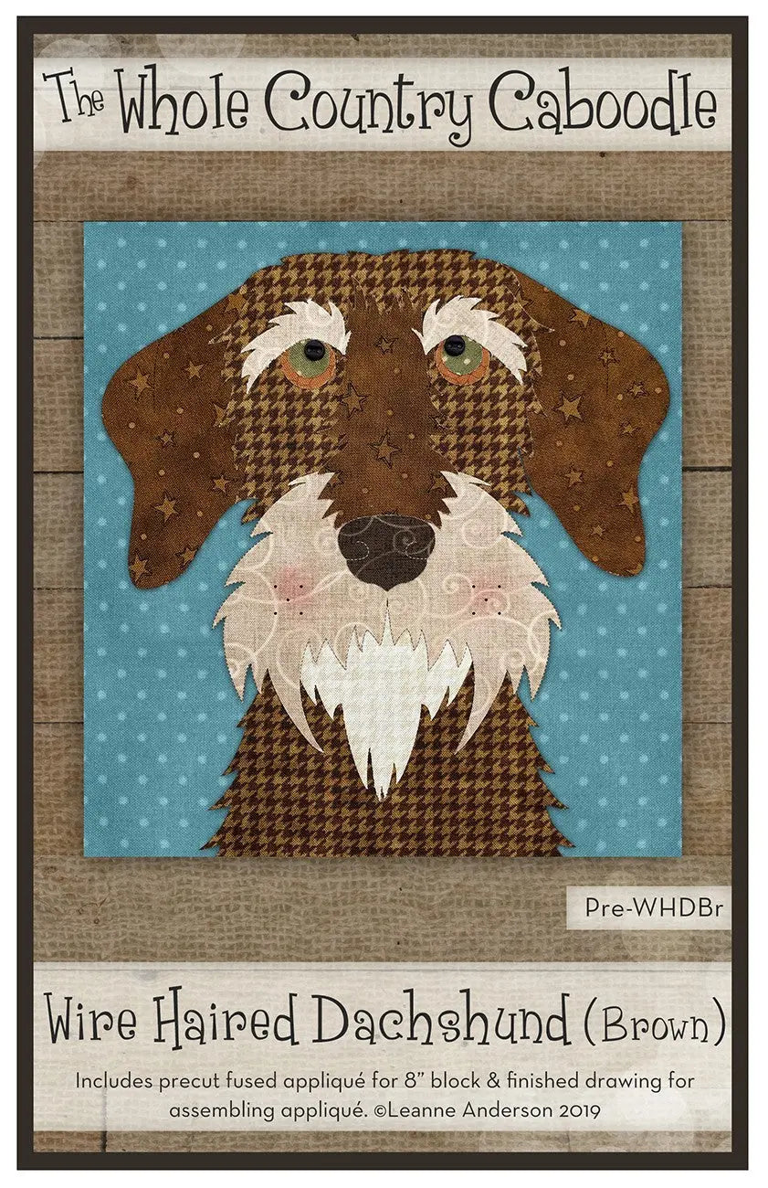 Wire Haired Dachshund Brown Precut Fused Applique Pack - Linda's Electric Quilters