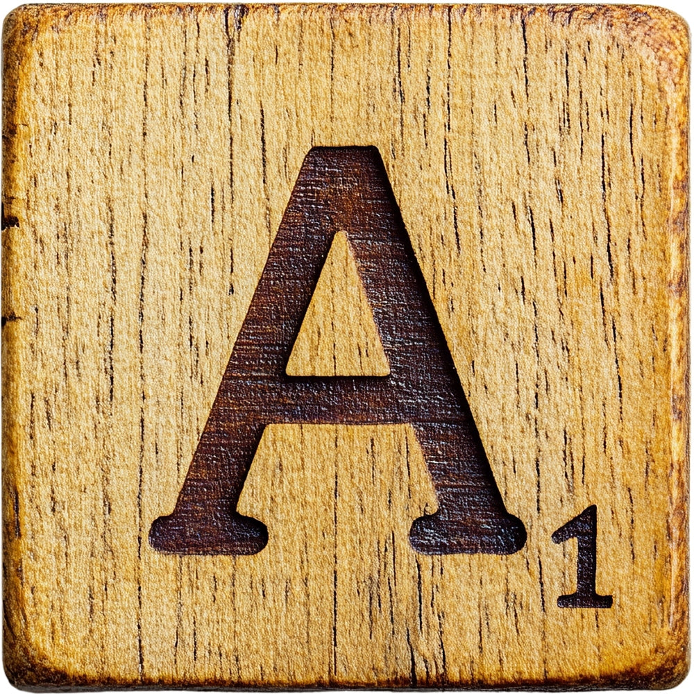 Wood Letter A Blocks Fabric Panel QuiltingFabricPanels