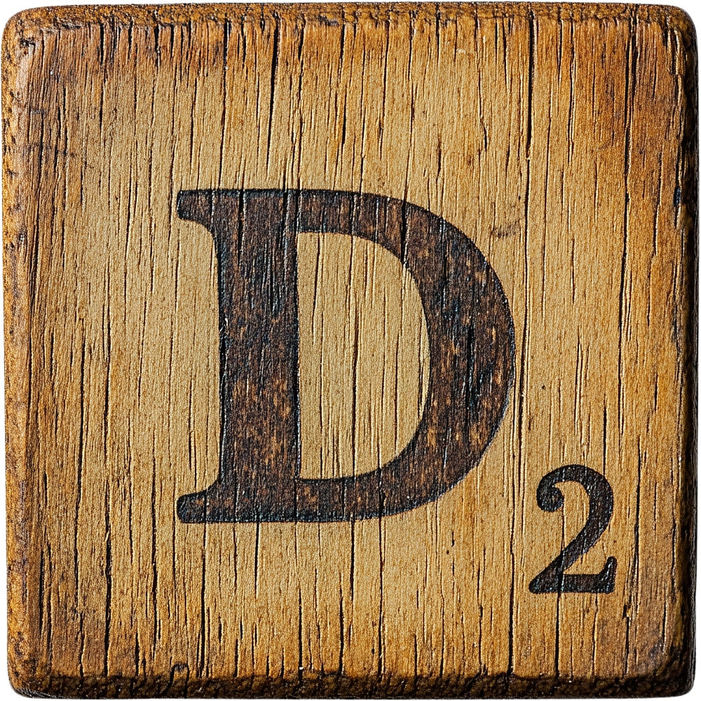 Wood Letter D Blocks Fabric Panel QuiltingFabricPanels