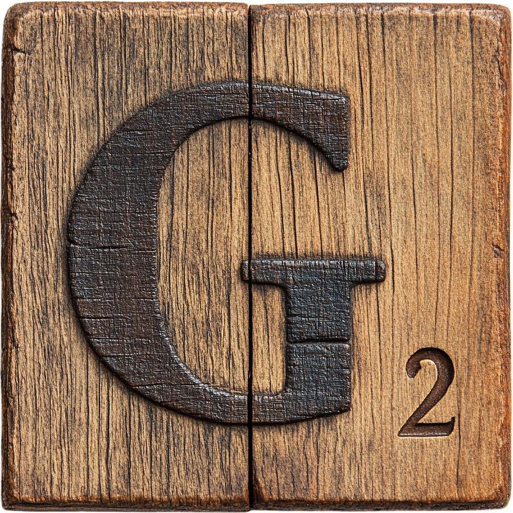 Wood Letter G Blocks Fabric Panel