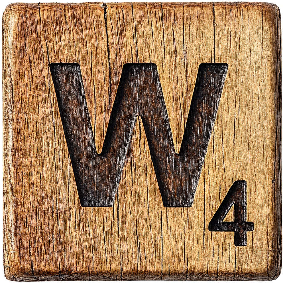 Wood Letter W Blocks Fabric Panel QuiltingFabricPanels