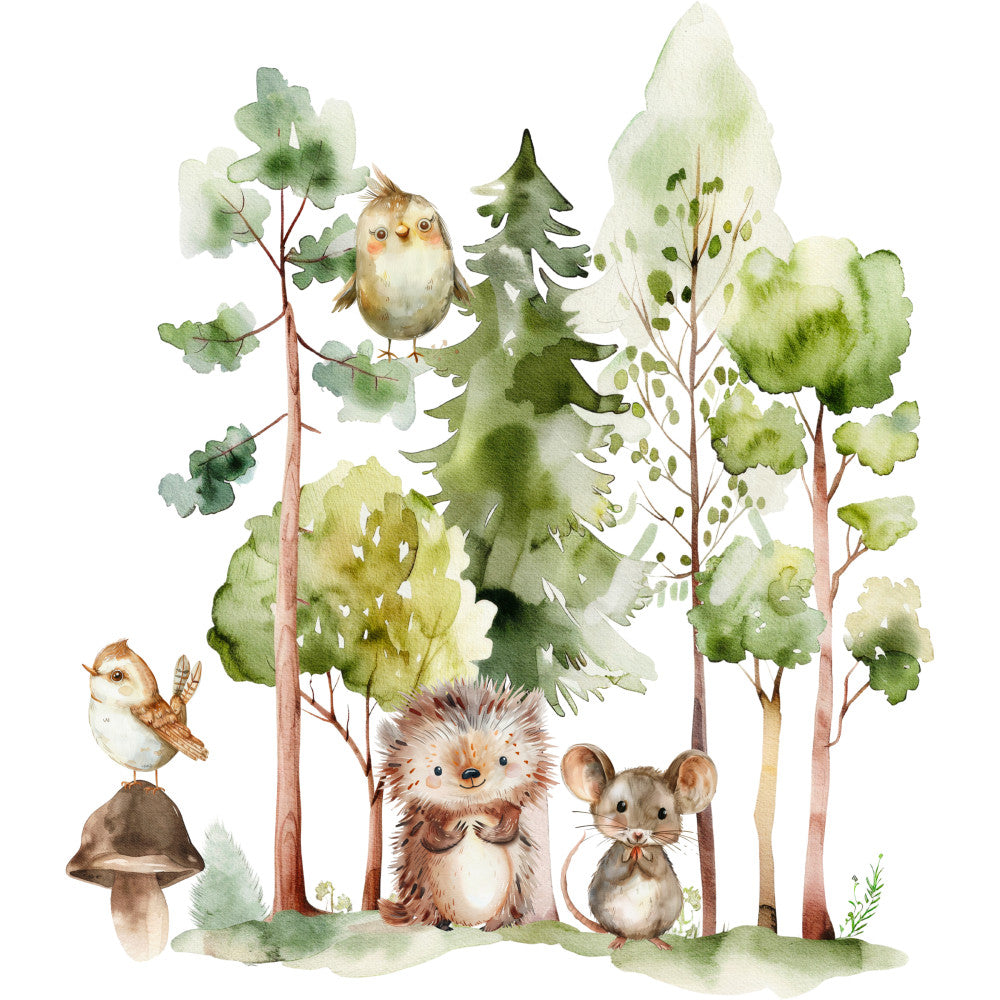 Woodland Animals World Fabric Panel 53 QuiltingFabricPanels