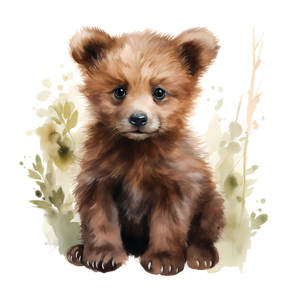 Woodland Baby Bear 3 Fabric Panel QuiltingFabricPanels