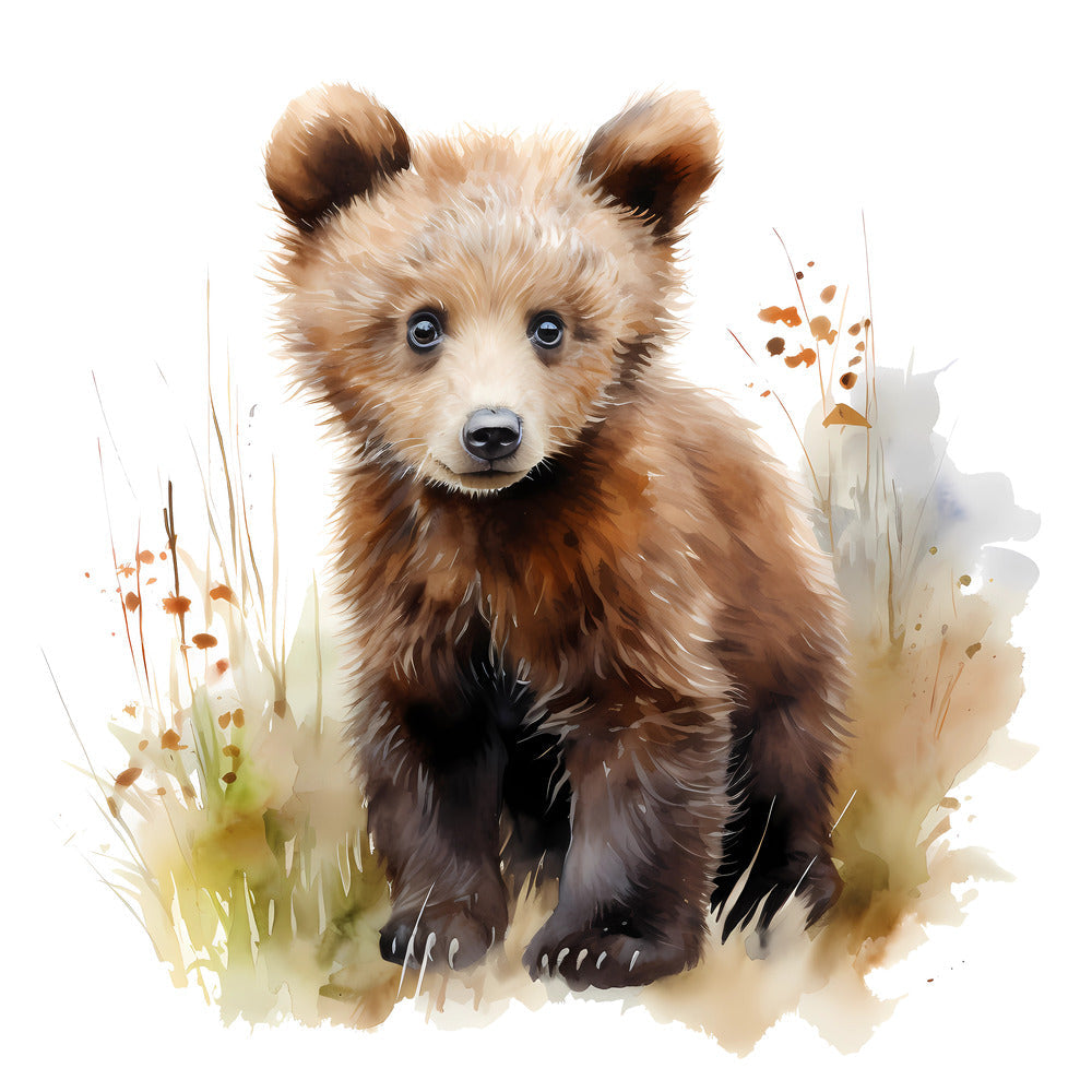 Woodland Baby Bear 4 Fabric Panel QuiltingFabricPanels
