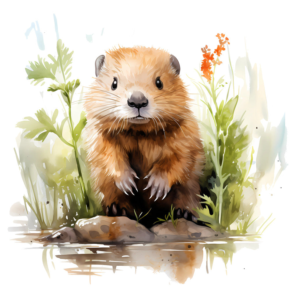 Woodland Baby Beaver 2 Fabric Panel