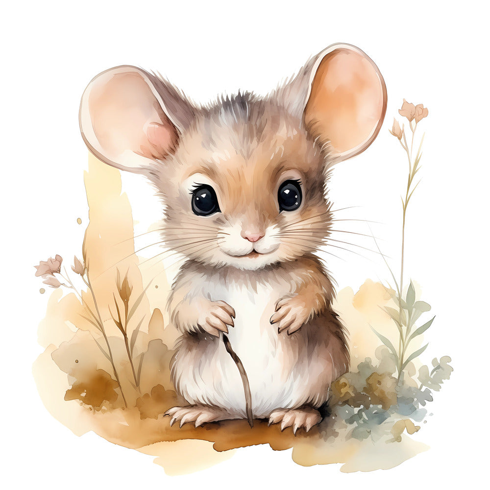 Woodland Baby Mouse 2 Fabric Panel