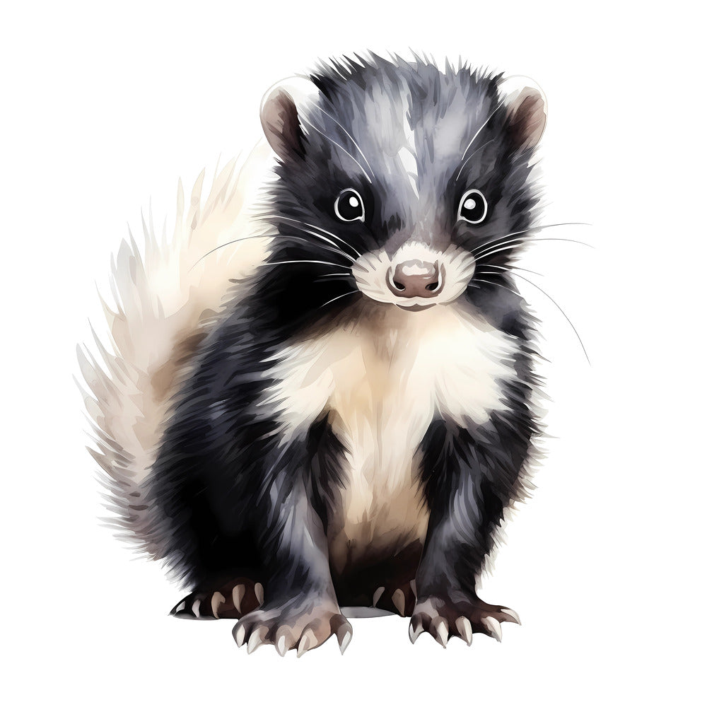 Woodland Baby Skunk 2 Fabric Panel