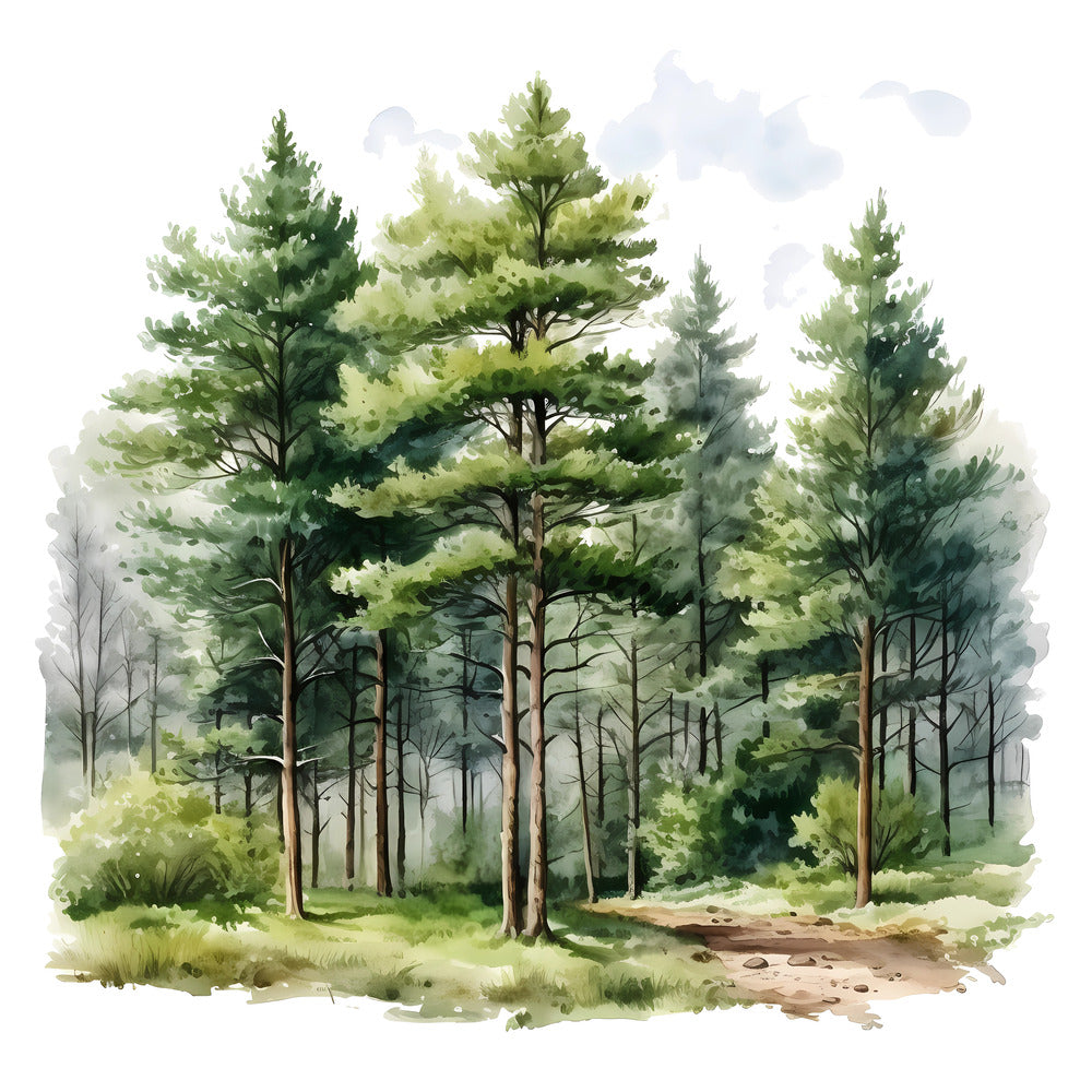 Woodland Forest Scene 5 Fabric Panel