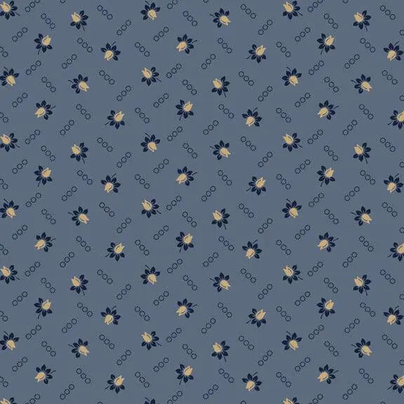 Woof and Warp - Tulips - Blue 44" / 45" Fabric Per Yard The Fabric Company