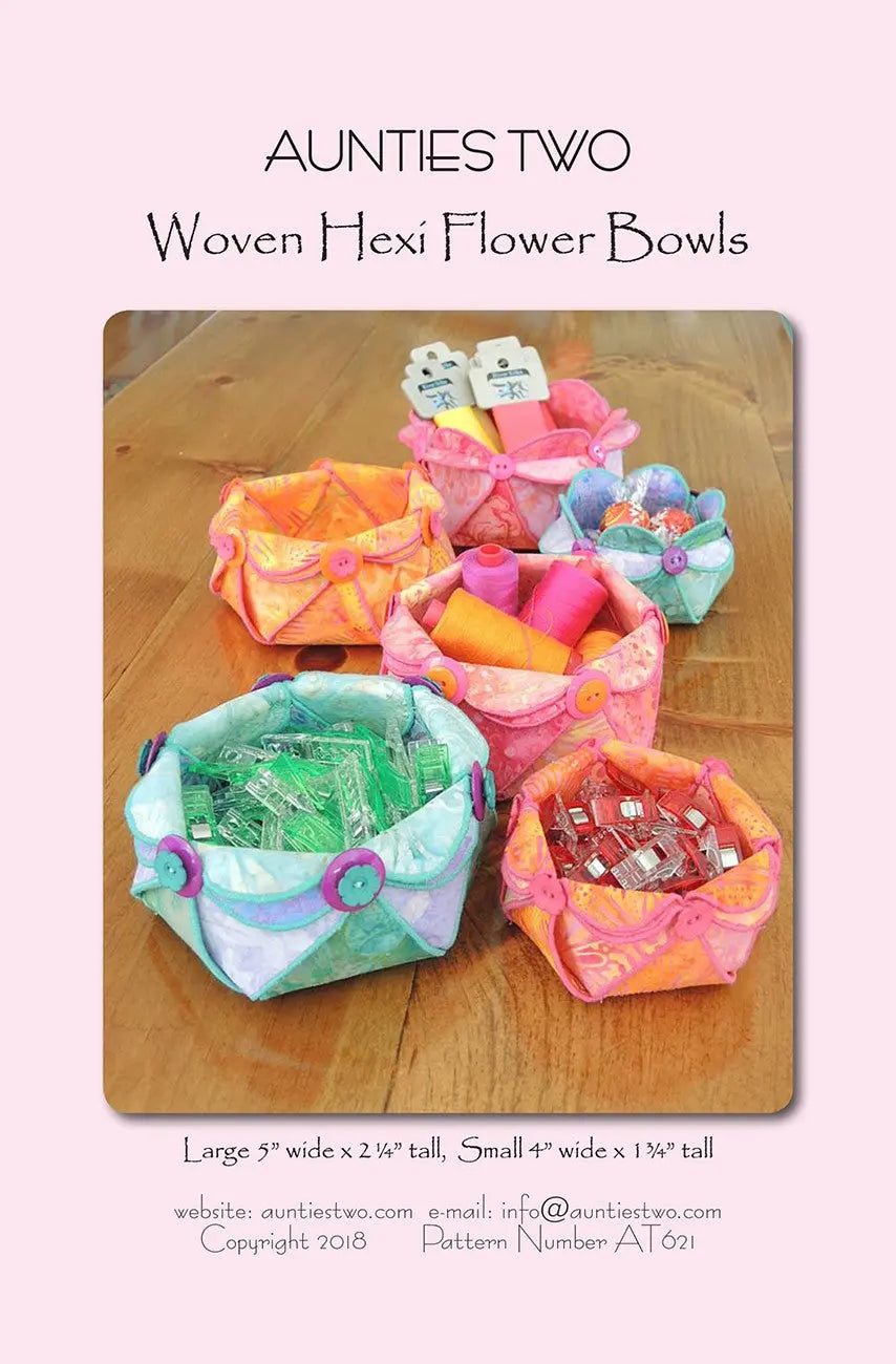 Woven Hexie Flower Bowls - Linda's Electric Quilters