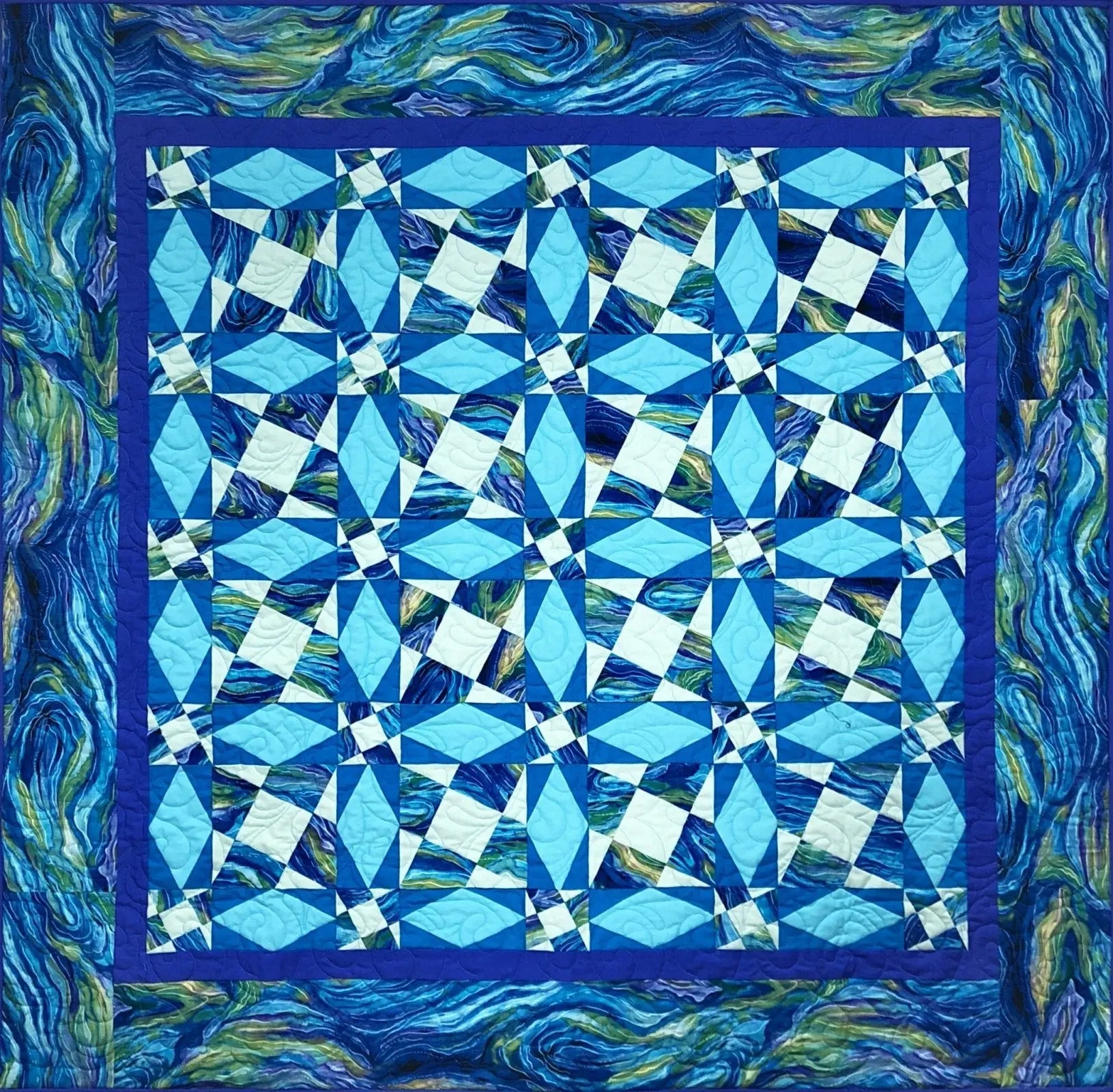 X-Block Hurricane Pattern Cactus Queen Quilt Company