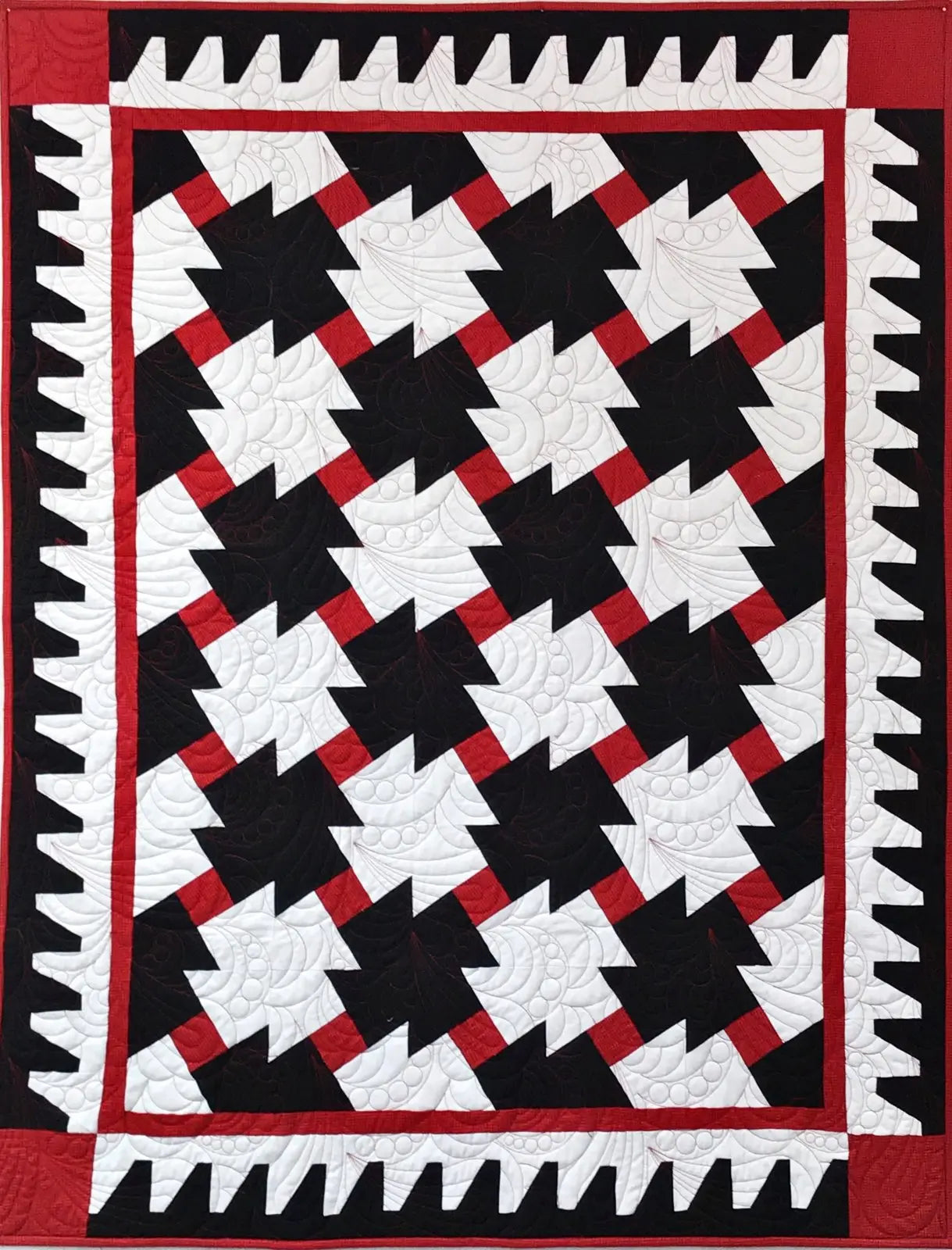 X-Block Tuxedo Pattern Cactus Queen Quilt Company
