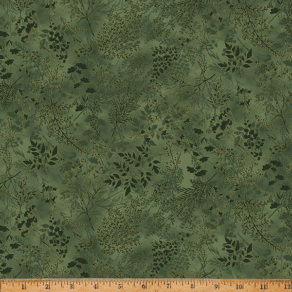 Harvest Bouquet Earl Grey Tossed Branches Cotton 43"/44" Fabric Per Yard