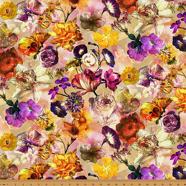 Amber Floral Mousing Around 43"/44" Fabric Per Yard