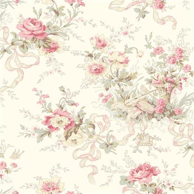 Charlotte - Cottage Floral - Light Cream 44" / 45" Fabric Per Yard