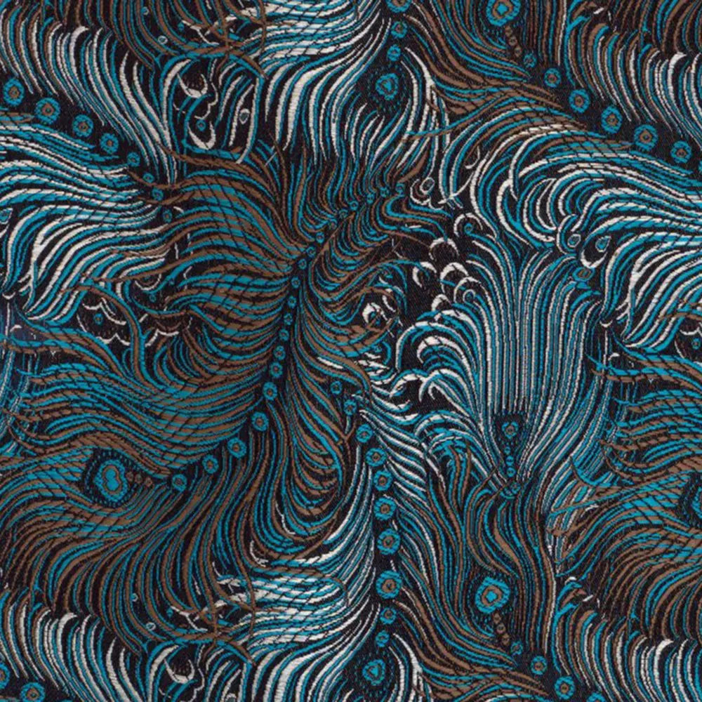 Yaya Han Brocade Peacock 58" Teal Fabric Per Yard Famore