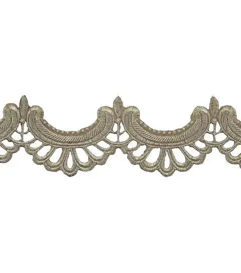 Yaya Han Iron-On Scallop Trim Gold - Per Yard