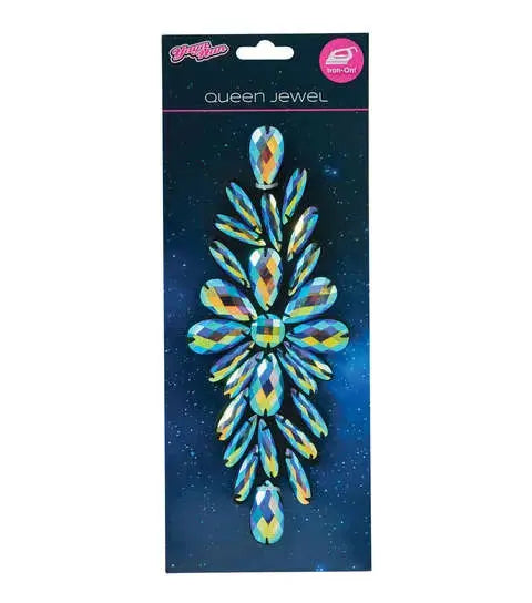 Yaya Han Iron on Queen Jewel Embellishment 3'' Blue