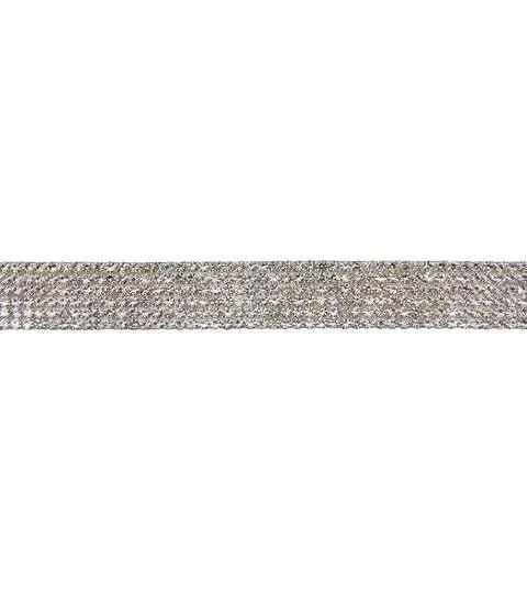 Yaya Han Iron on Rhinestone Trim 0.44" Silver - Per Yard Famore