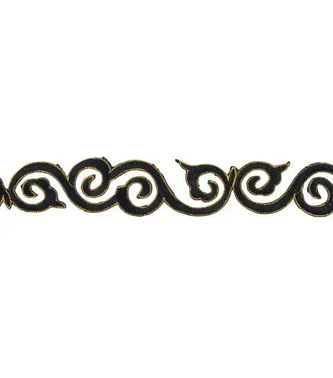 Yaya Han Iron on Wuhan Swirl Trim 1.63" Black Gold - Per Yard