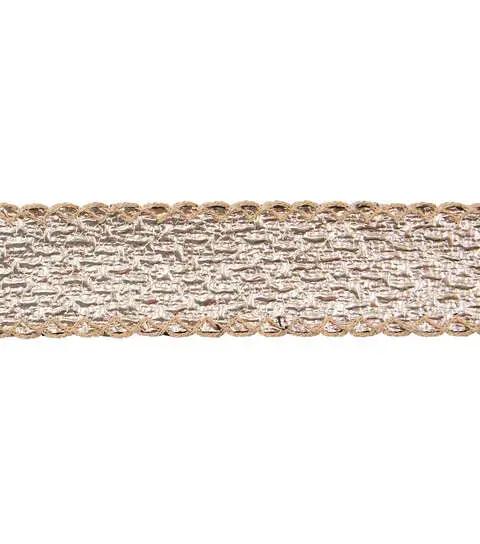 Yaya Han Sew on Dual Textured Trim 1.63" Gold - Per Yard Famore