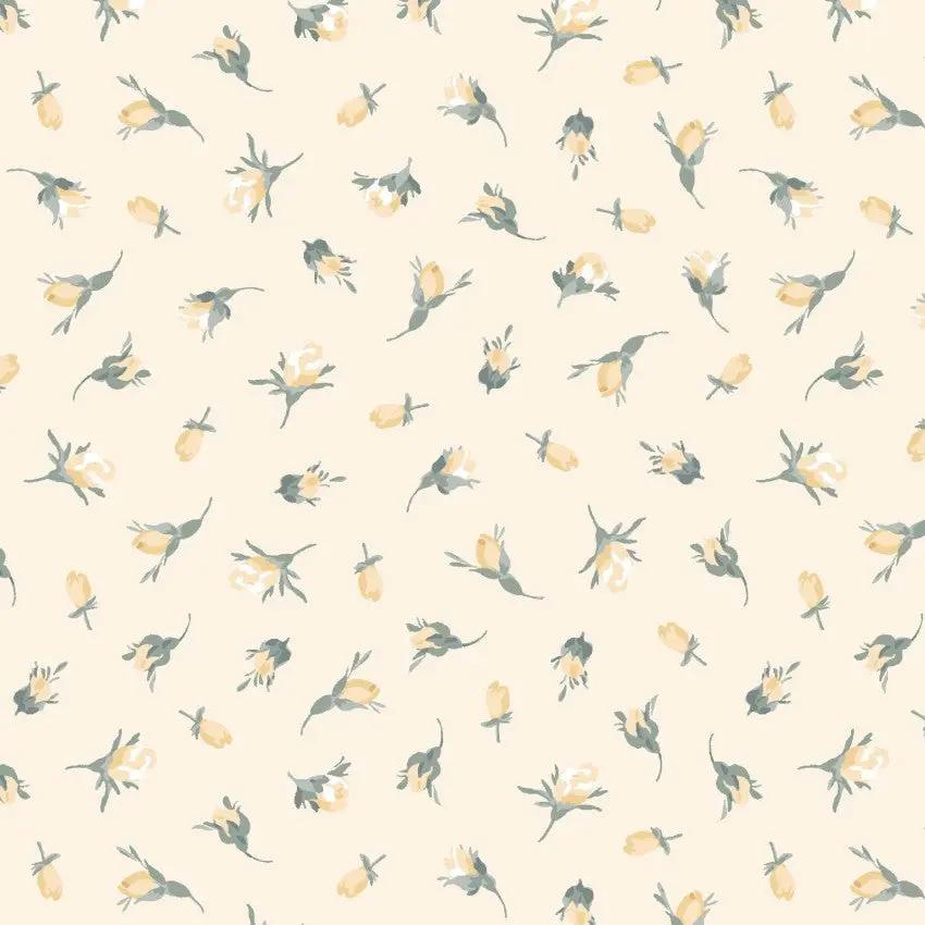 Yellow Buds La Fleur Flannel Cotton 42"/43" Fabric Per Yard EE Schenck Co