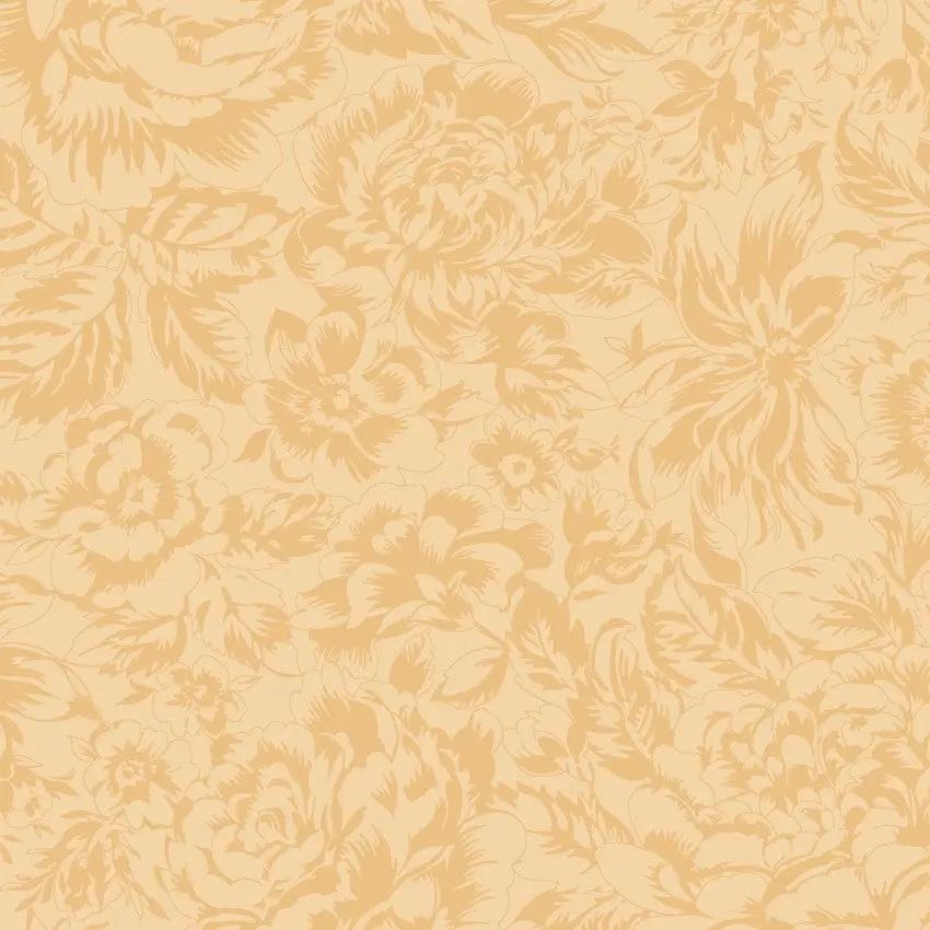Yellow Tonal Floral La Fleur Flannel Cotton 42"/43" Fabric Per Yard EE Schenck Co